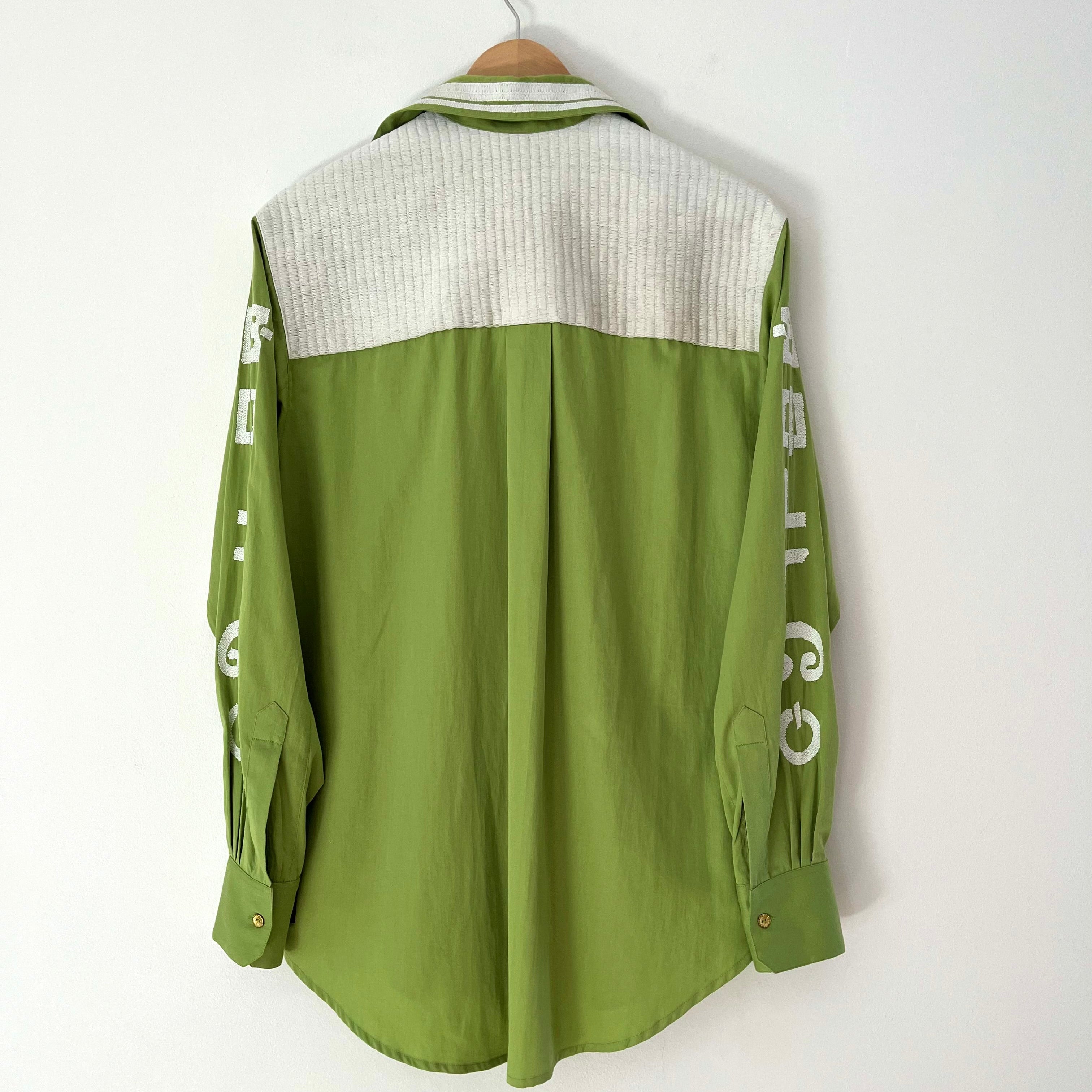 Lucy Folk MANTRA Archive Shirt in Wasabi Green Size M/L.