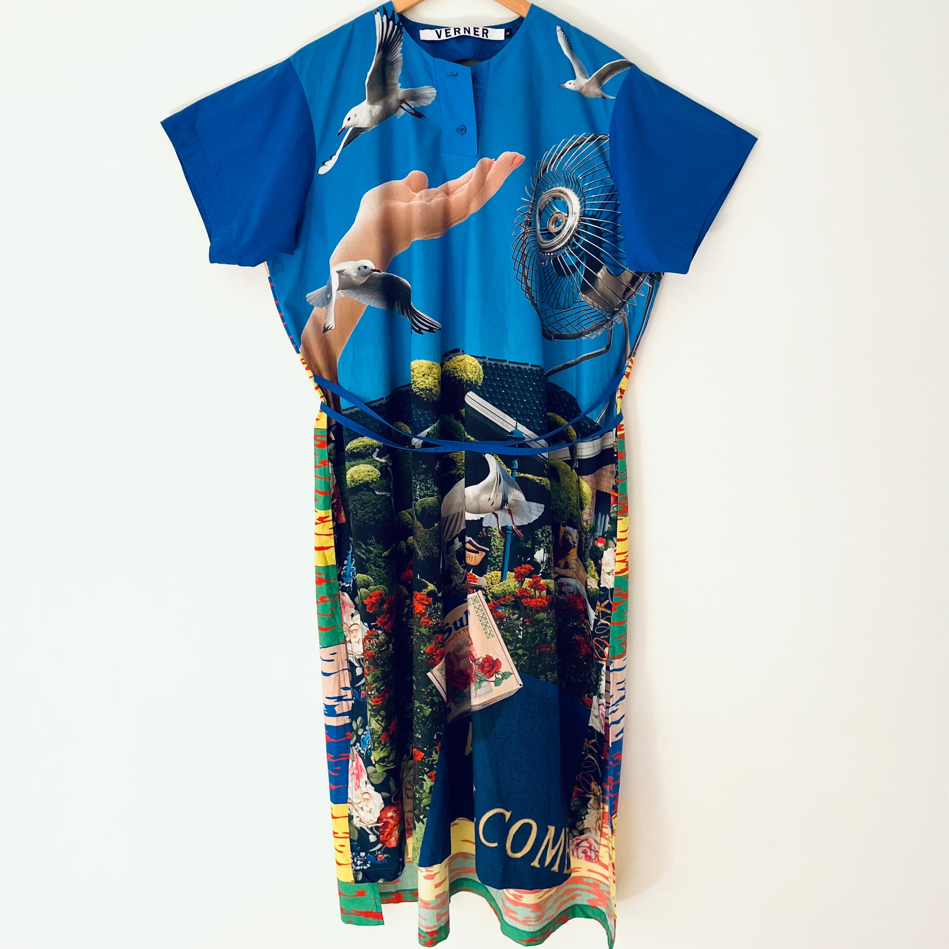 Verner HOUSE IN SUNSHINE Dress in Blue Size S.