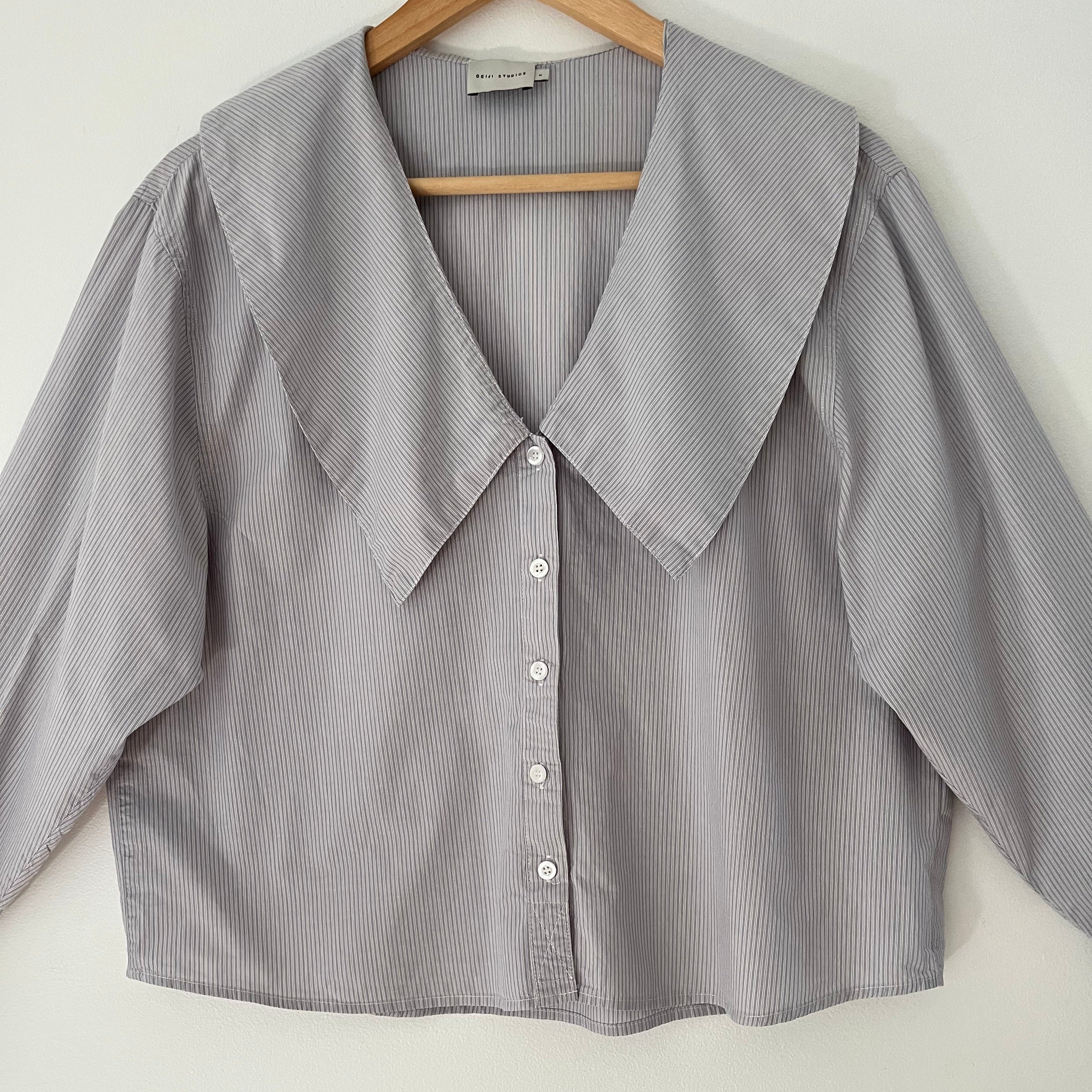 Deiji Studios Oversized Collared Shirt in Dream Stripe Size S.