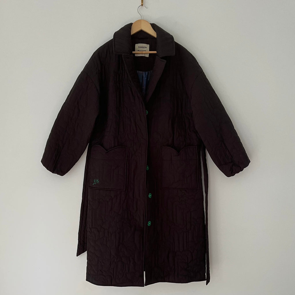Damson Madder GILDA Longline Quilted Coat Size 12.