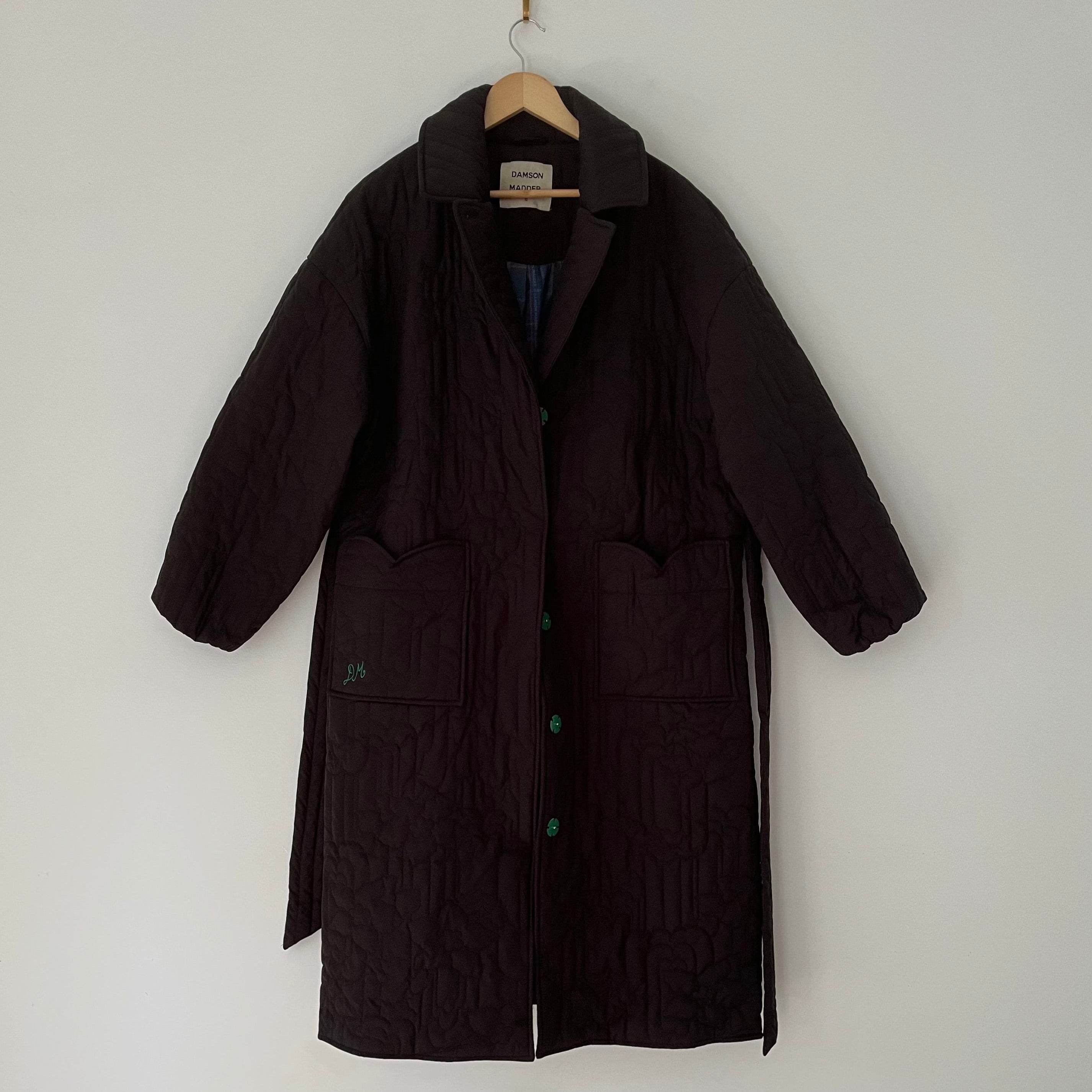 Damson Madder GILDA Longline Quilted Coat Size 12.