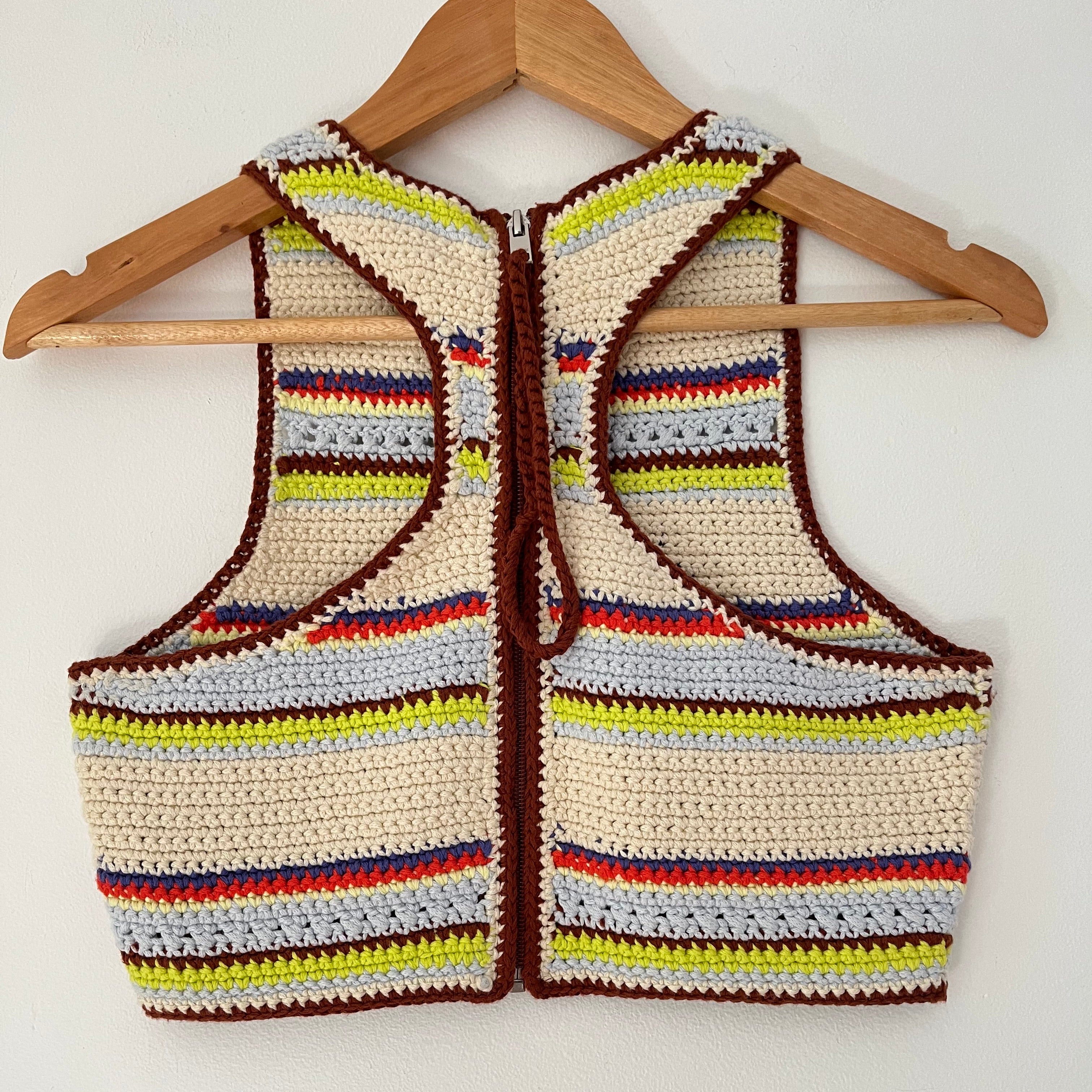 Ganni Crochet Crop Top Size 36/AU8.