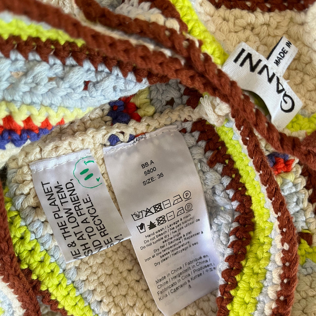 Ganni Crochet Crop Top Size 36/AU8.