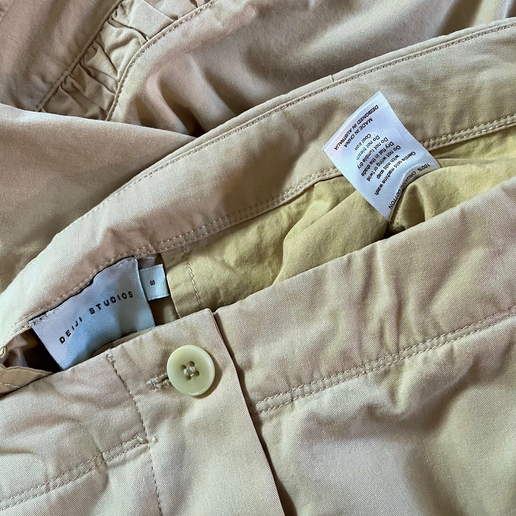Deiji Studios CHANNEL Pants in Stone Size S.