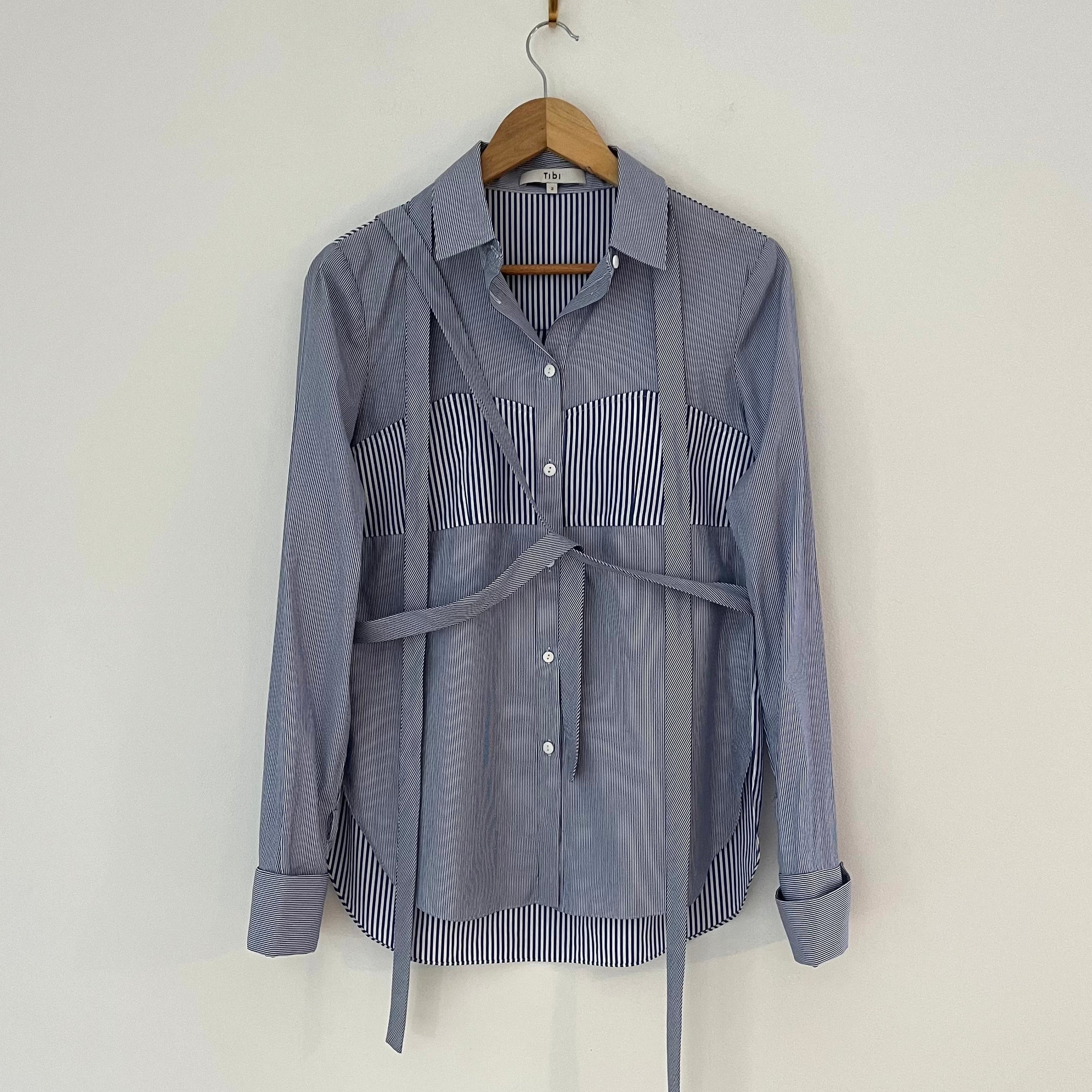 Tibi Striped Strap Shirt Size US2/AU6-8.