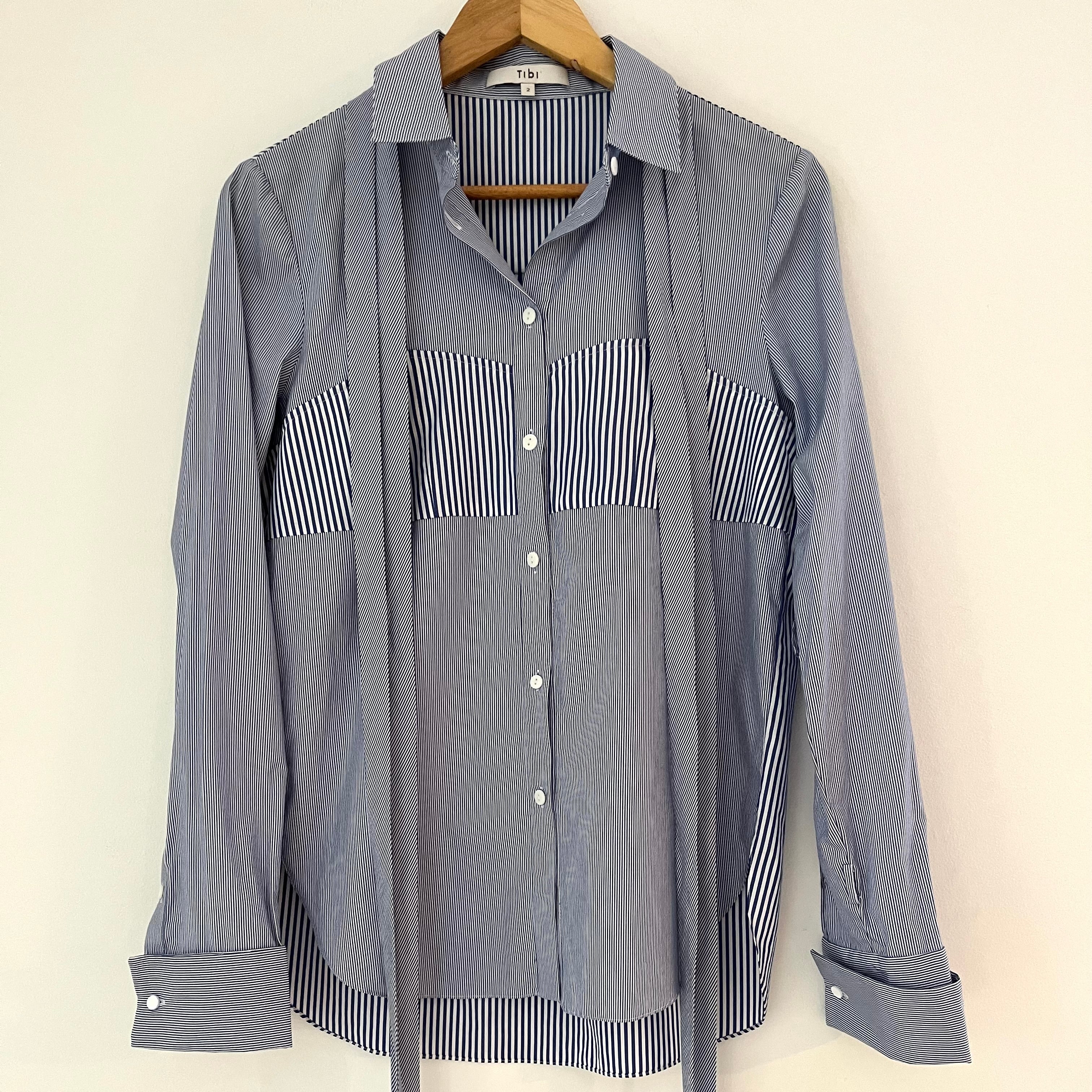 Tibi Striped Strap Shirt Size US2/AU6-8.
