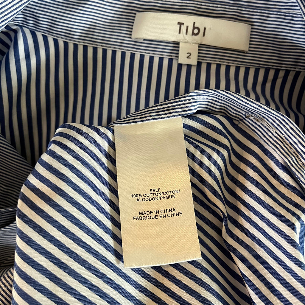 Tibi Striped Strap Shirt Size US2/AU6-8.