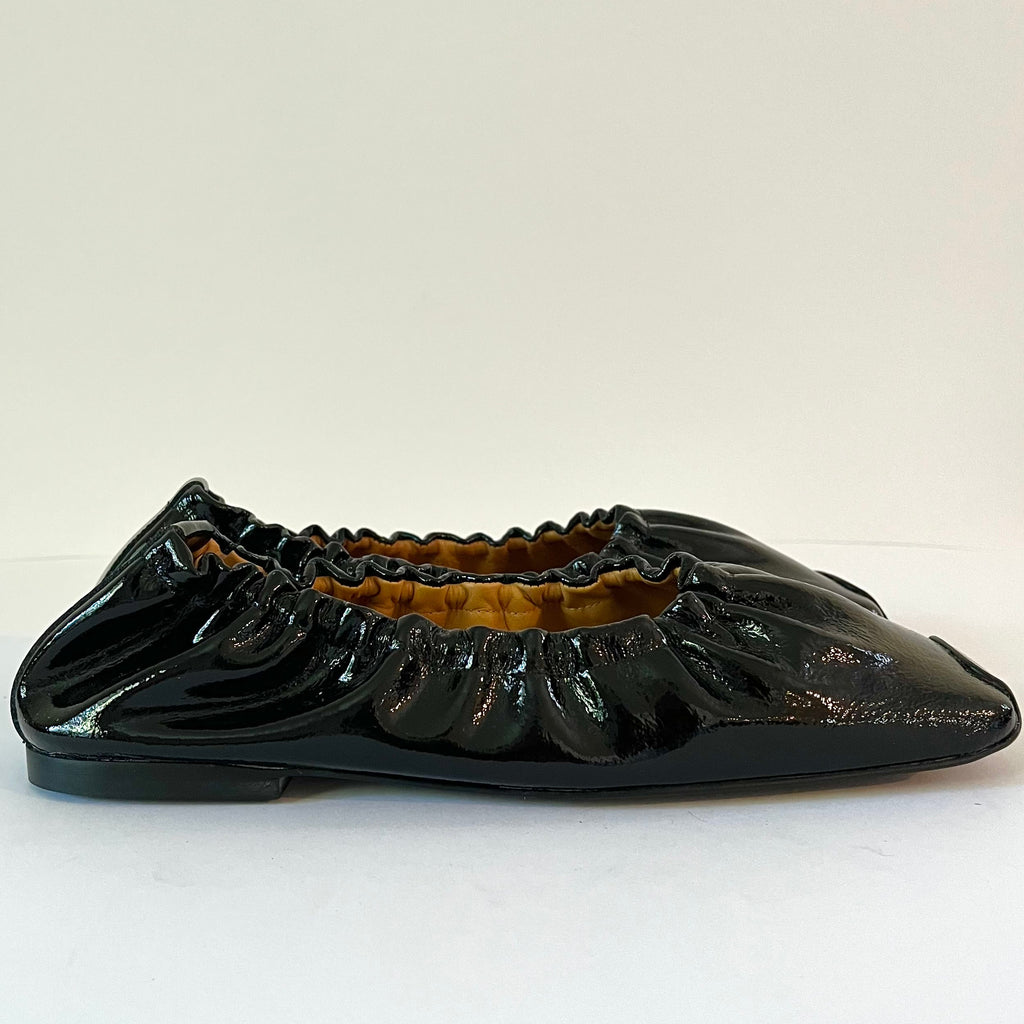 Rejina Pyo PATENT Leather Ballet Flats in Brown.