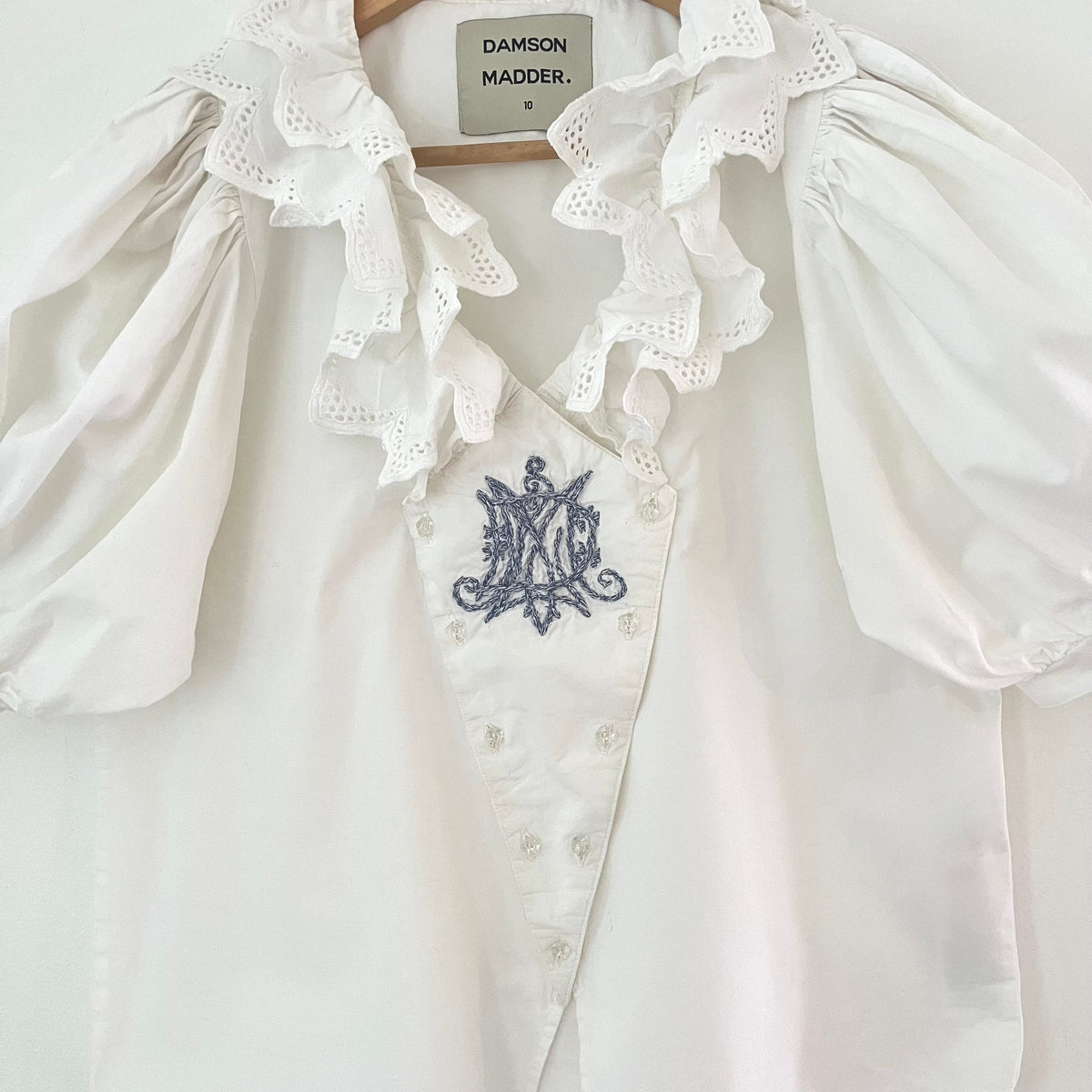 Damson Madder LOTTIE Blouse in White Size 10.