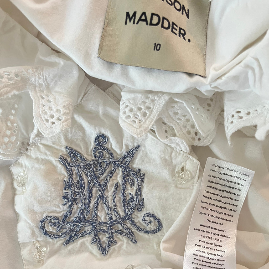 Damson Madder LOTTIE Blouse in White Size 10.