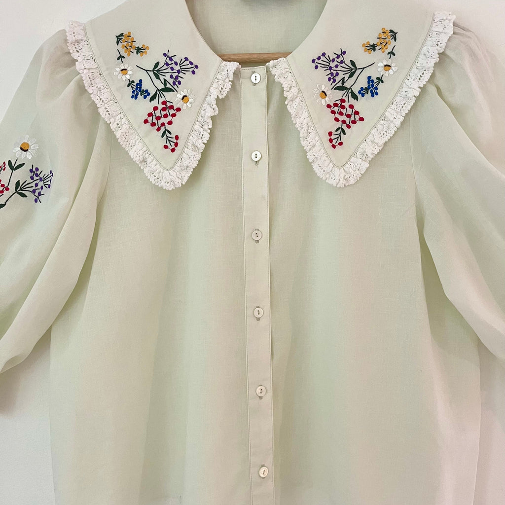 Rixo DALLAS Embroidered Blouse Size 10.