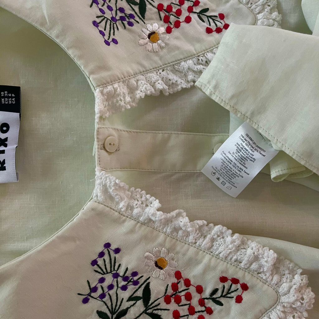 Rixo DALLAS Embroidered Blouse Size 10.