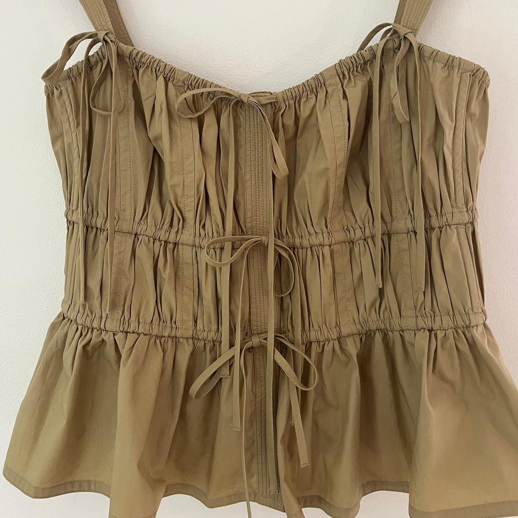 Ulla Johnson LULU Top in Khaki Size US6/M.