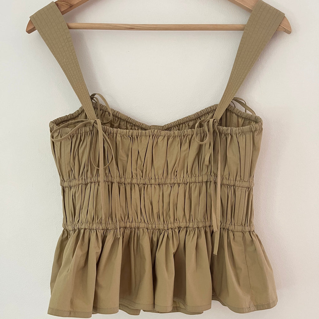 Ulla Johnson LULU Top in Khaki Size US6/M.
