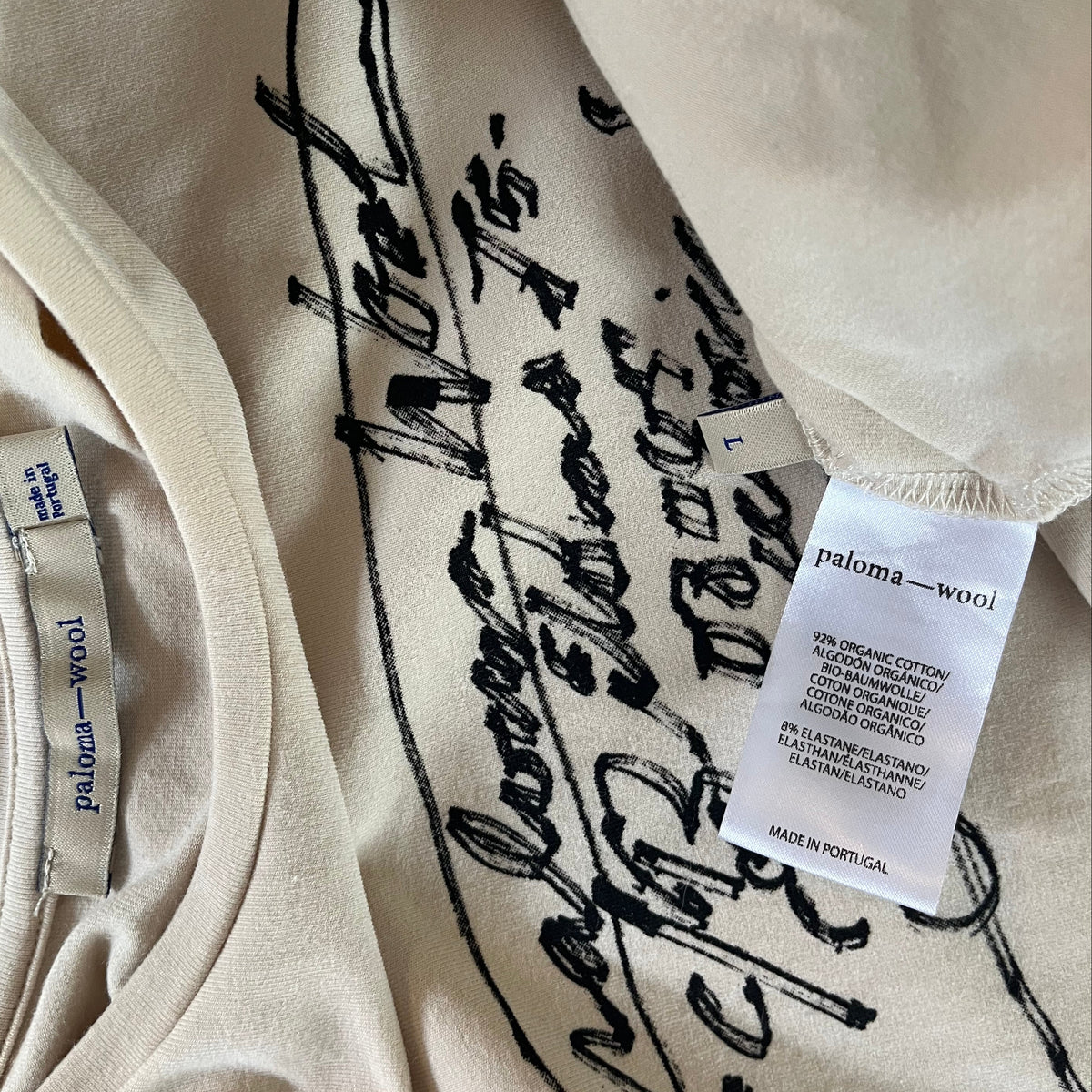 Paloma Wool AQUILA Tee in Beige Size L.