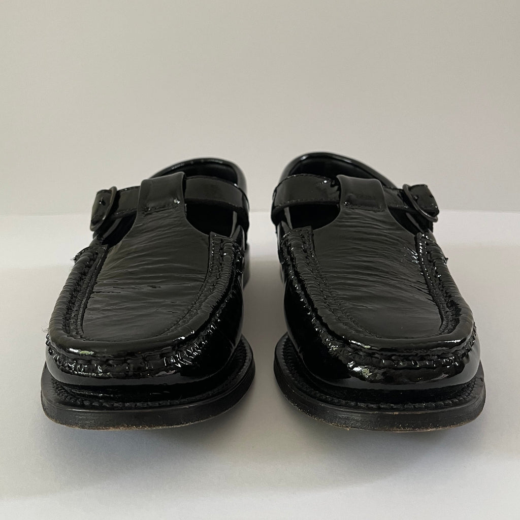 Hereu ALBER CRINKLE GLOSSY T-Bar Loafers Size EU38.