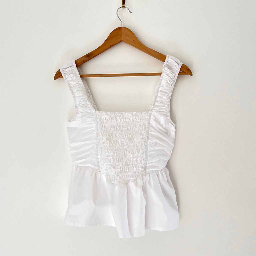 Ganni Gathered Peplum Blouse Size 34/XS.
