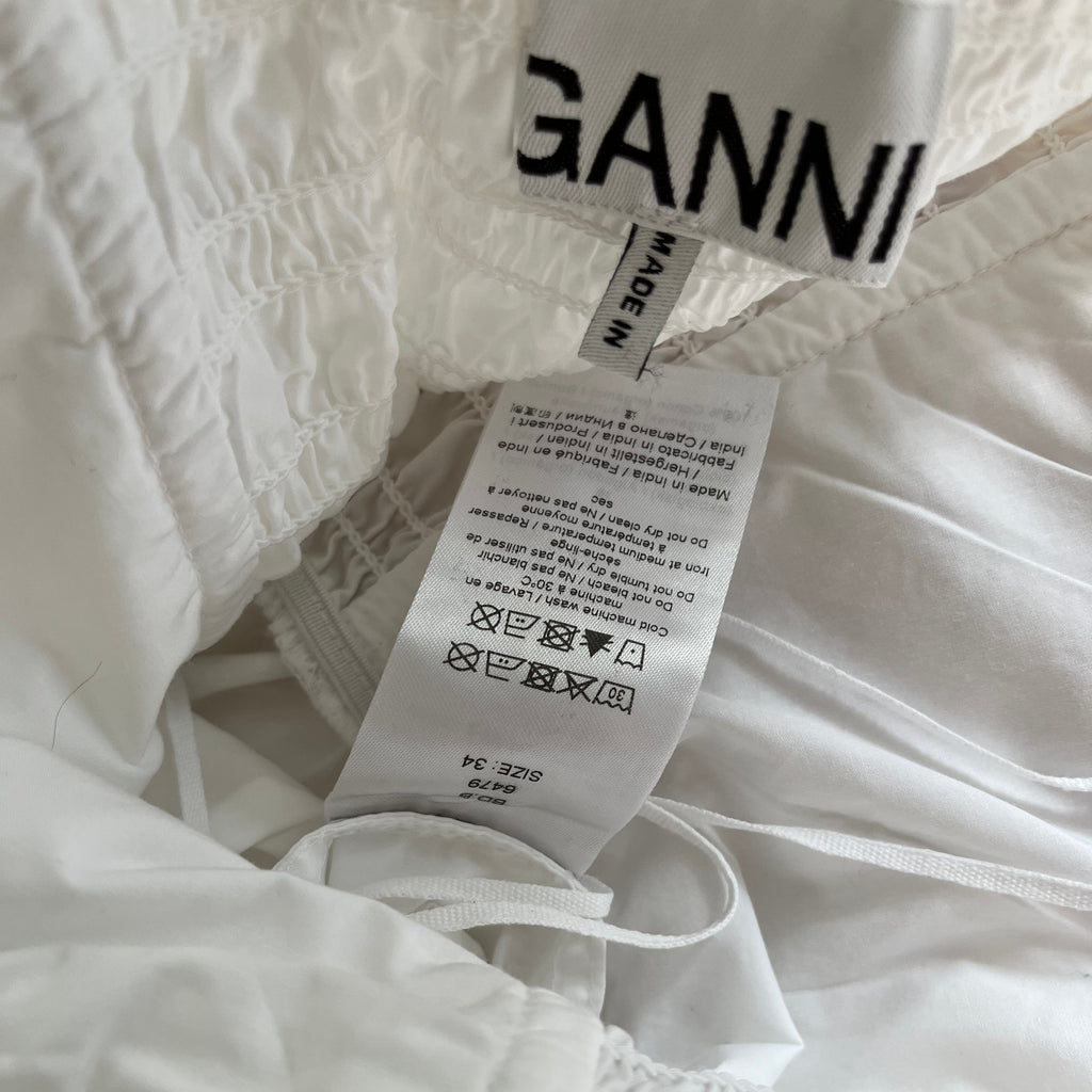 Ganni Gathered Peplum Blouse Size 34/XS.