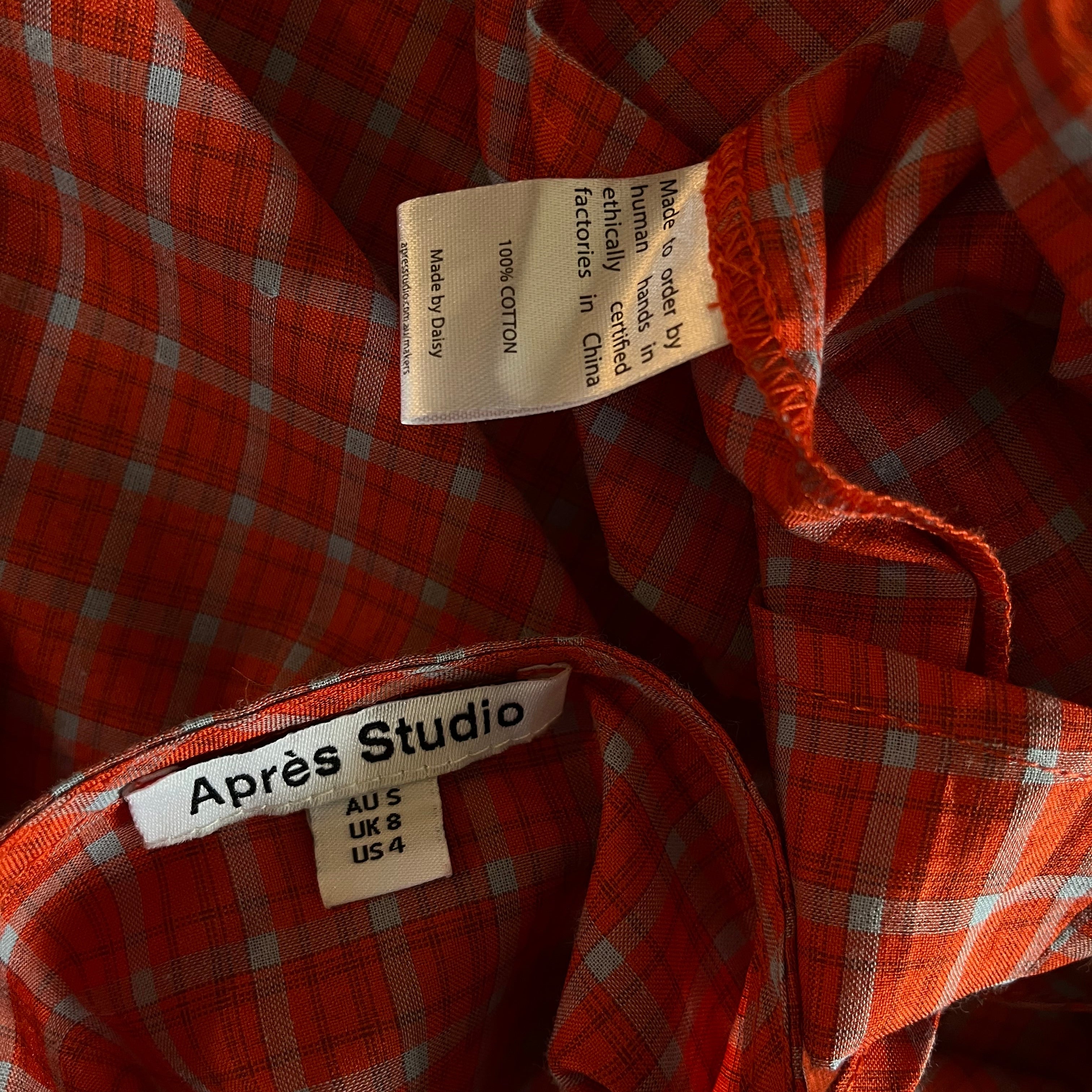 Après Studios Plaid Mini Dress Size S.