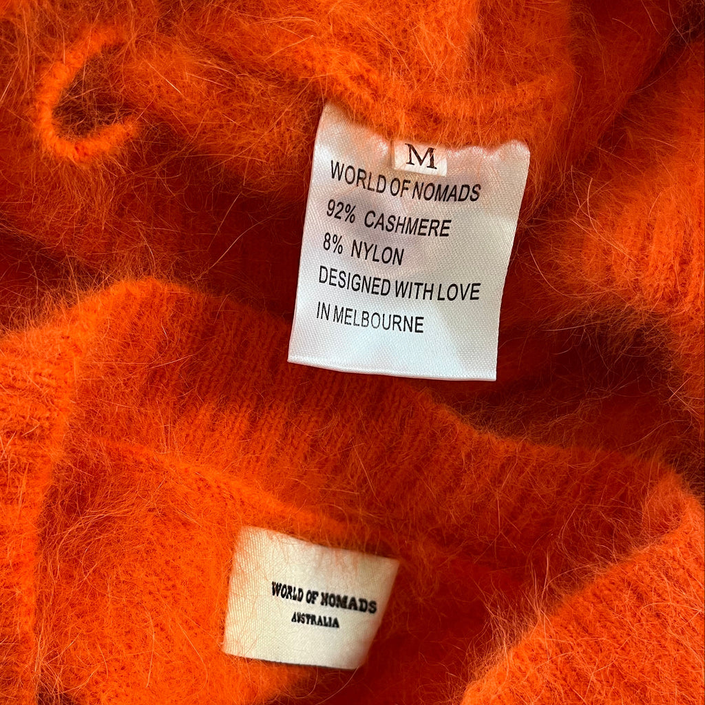 World Of Nomads Cashmere ADELE Jumper in Flame Size M.
