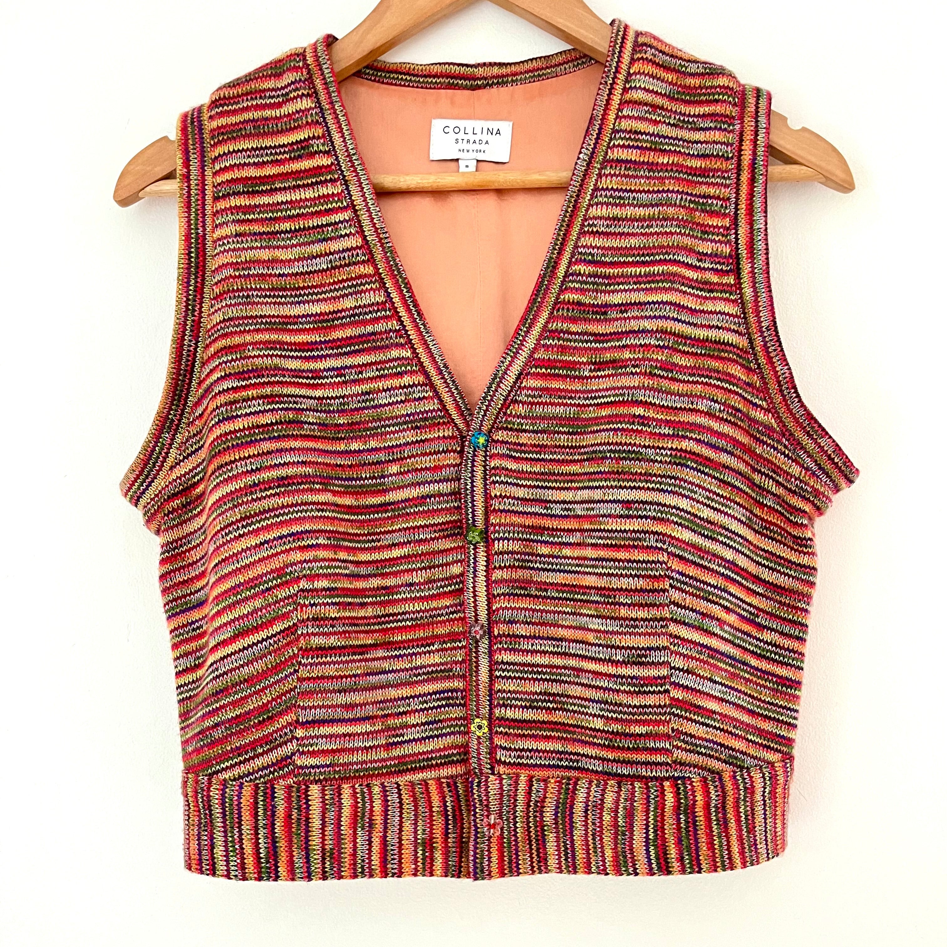 Collina Strada Multicolour Knit Vest Size S.