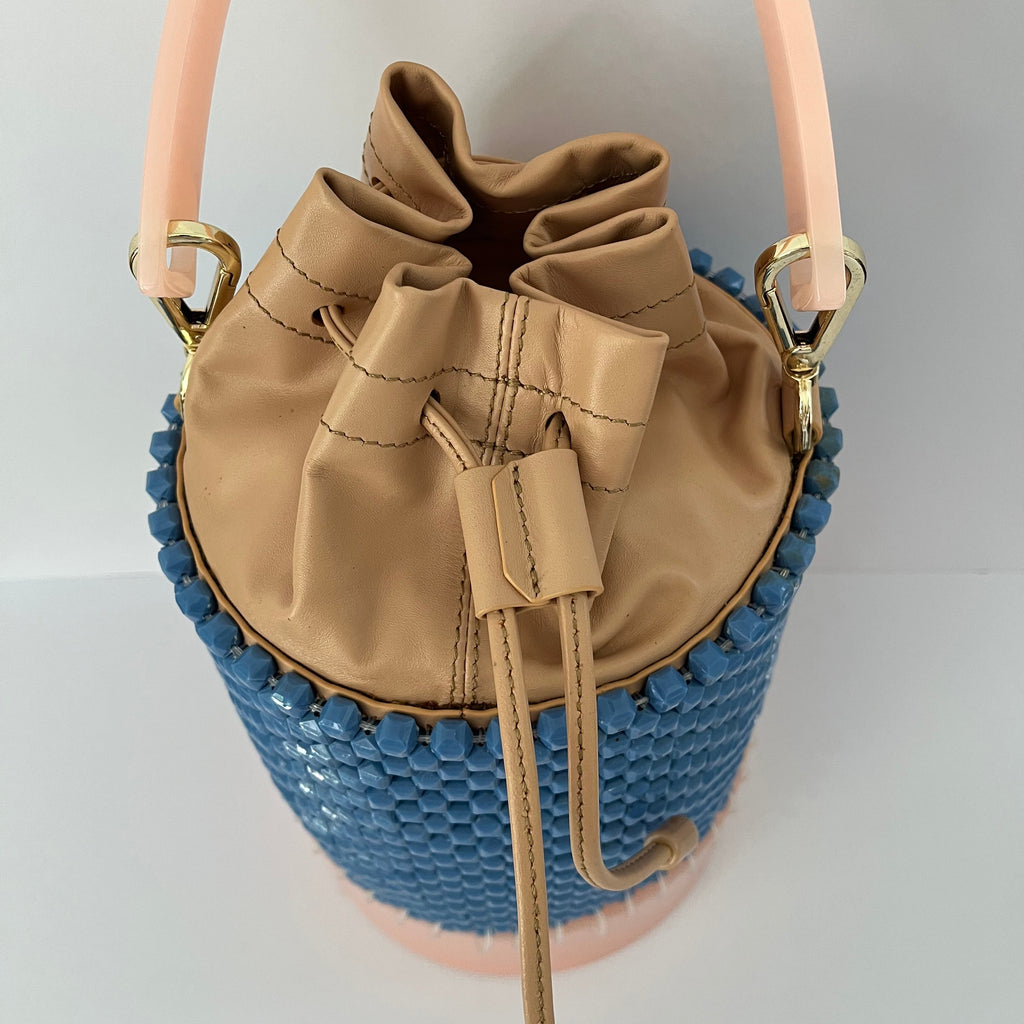 Lucy Folk Sample Beaded Bucket Bag.