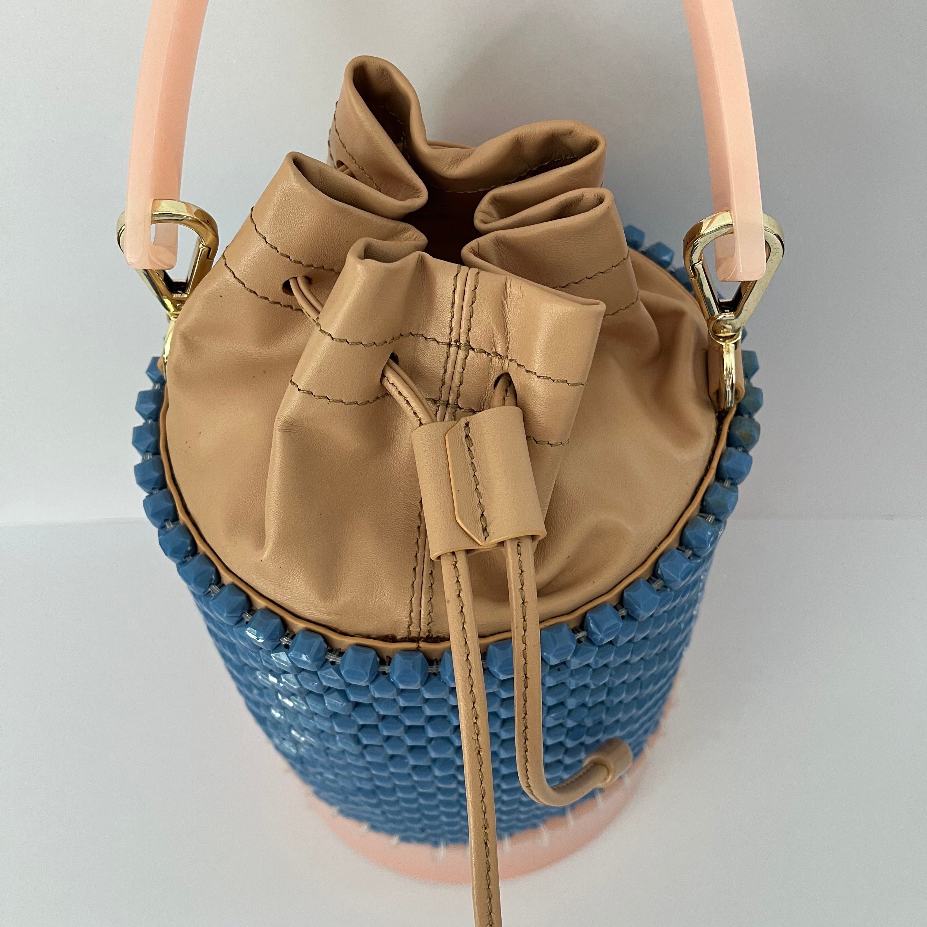 Lucy Folk Sample Beaded Bucket Bag.