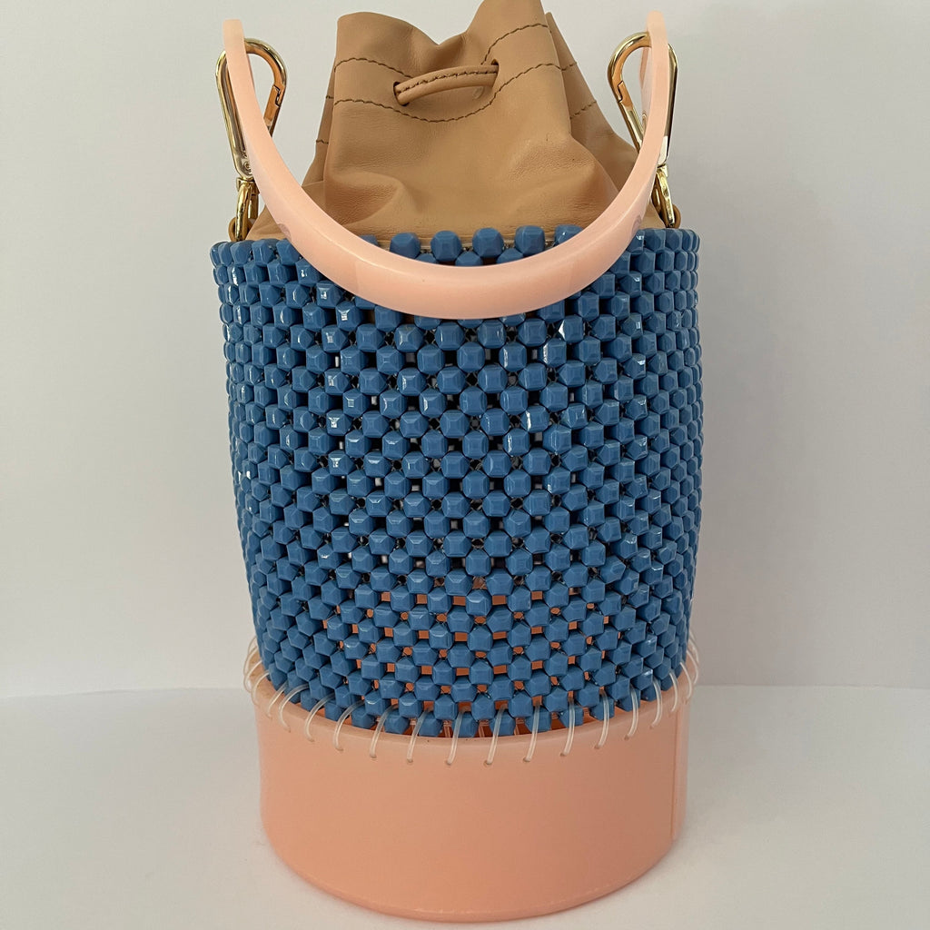 Lucy Folk Sample Beaded Bucket Bag.