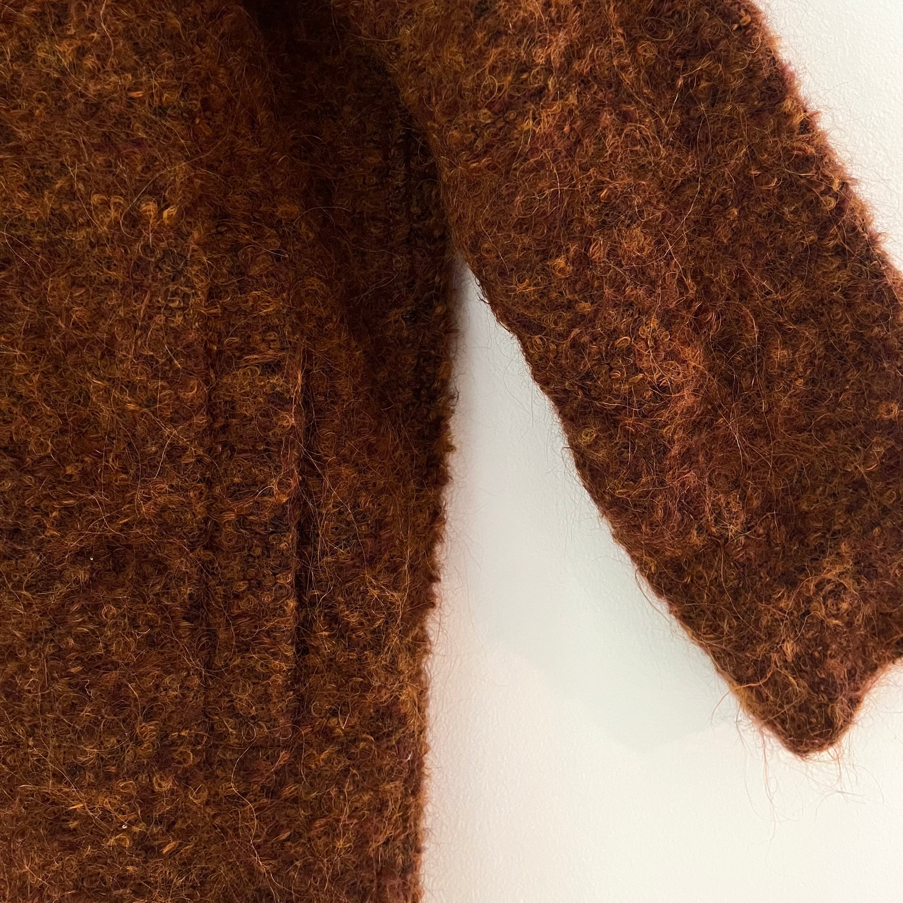 Acne Studios Alpaca Blend Boucle Jacket in Rust Size 38/AU10/M.