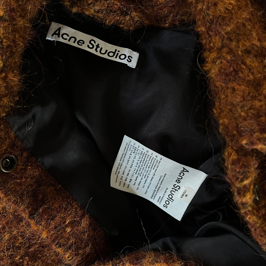 Acne Studios Alpaca Blend Boucle Jacket in Rust Size 38/AU10/M.