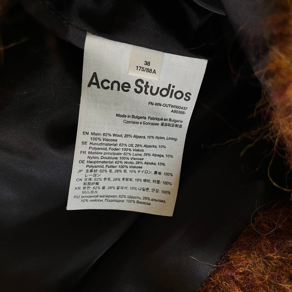 Acne Studios Alpaca Blend Boucle Jacket in Rust Size 38/AU10/M.