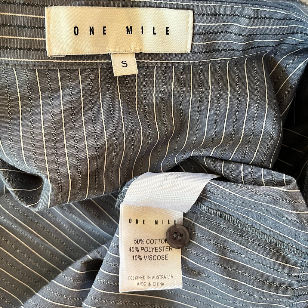 One Mile ROWAN Shirt in Steel Stripe Size S.