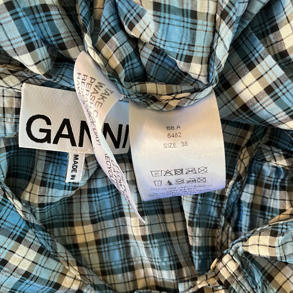 Ganni Checked Mini Dress Size 38/AU10.