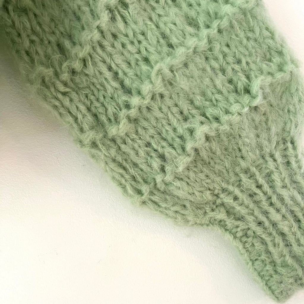 Frisson Knits BECCA Cardigan in Mint One Size.