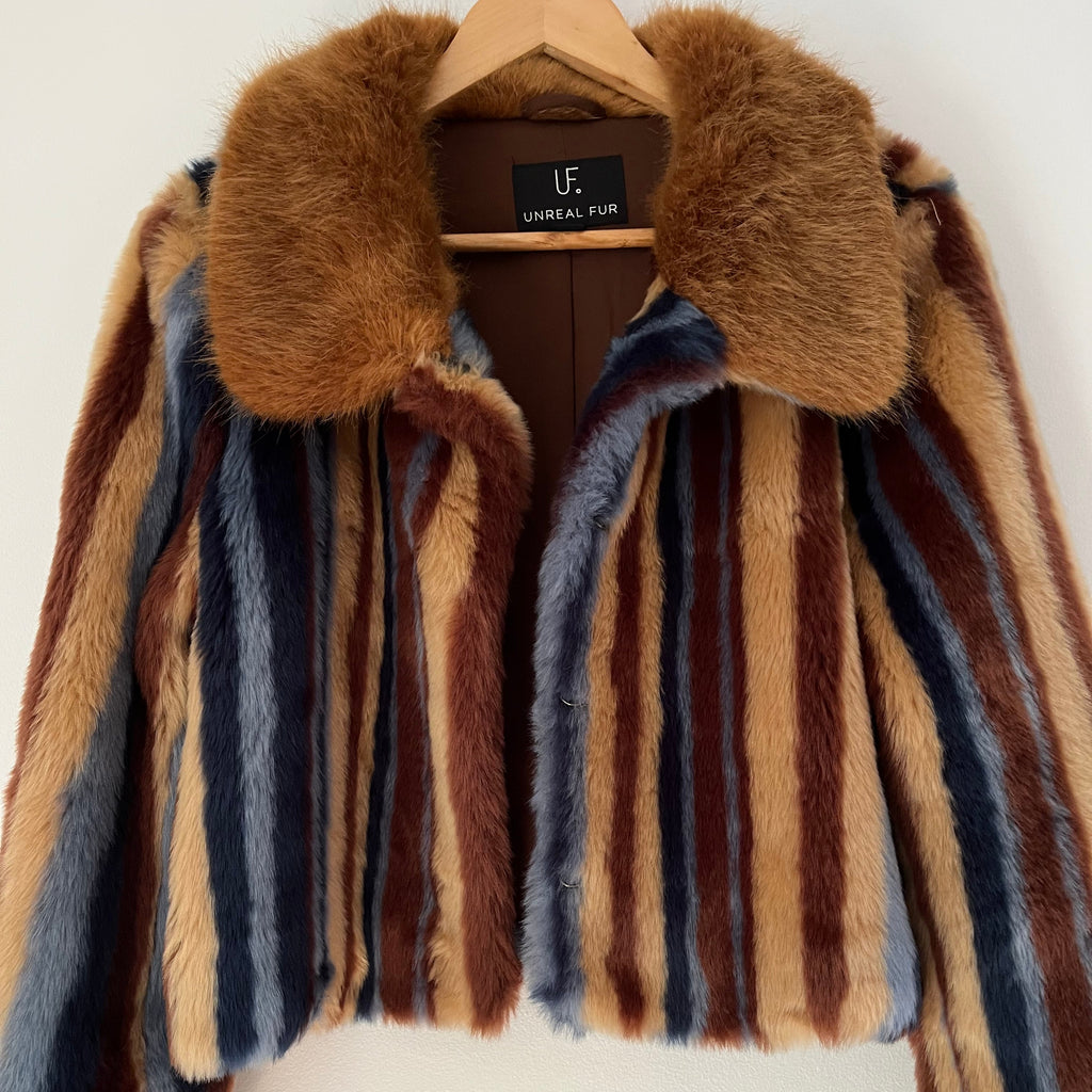 Unreal Fur RHAPSODY Faux Fur Jacket Size L.