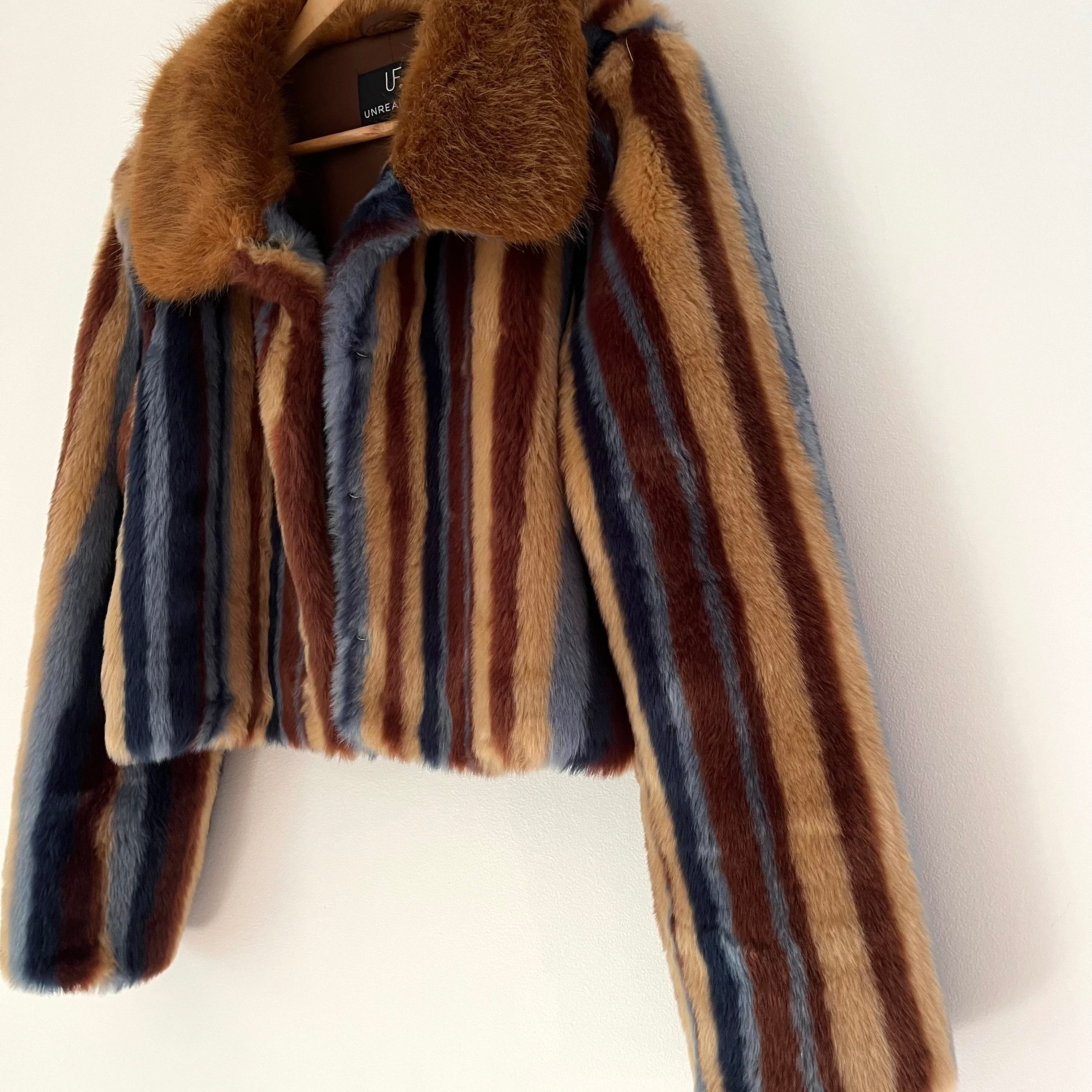 Unreal Fur RHAPSODY Faux Fur Jacket Size L.