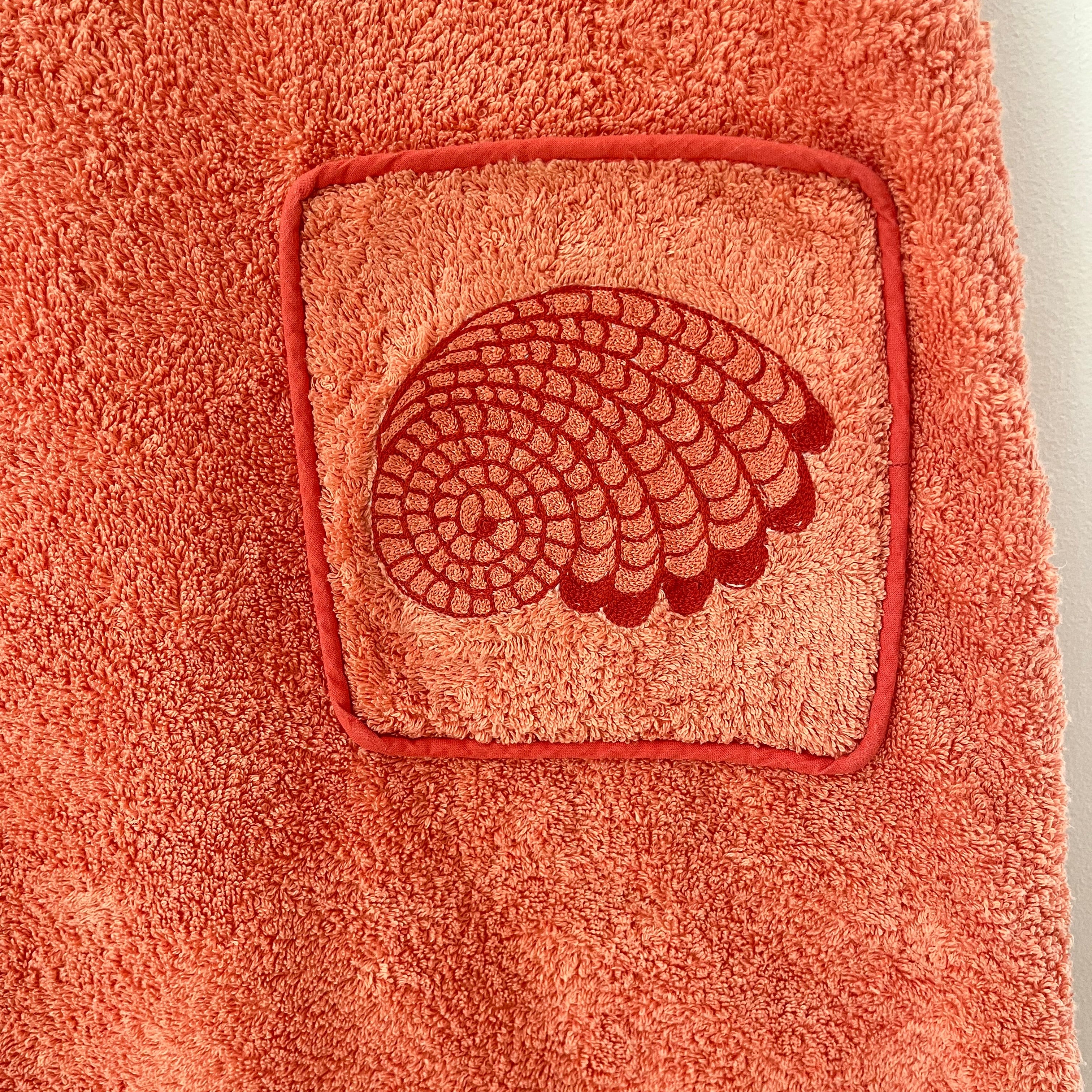 Loretta Caponi VERONICA Cotton Terry Mini Dress in Coral Pink.