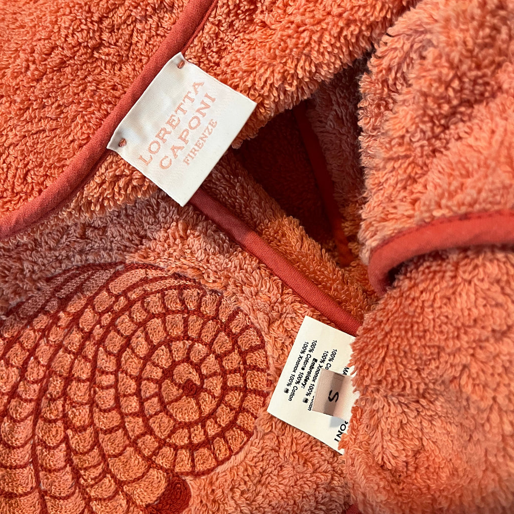 Loretta Caponi VERONICA Cotton Terry Mini Dress in Coral Pink.