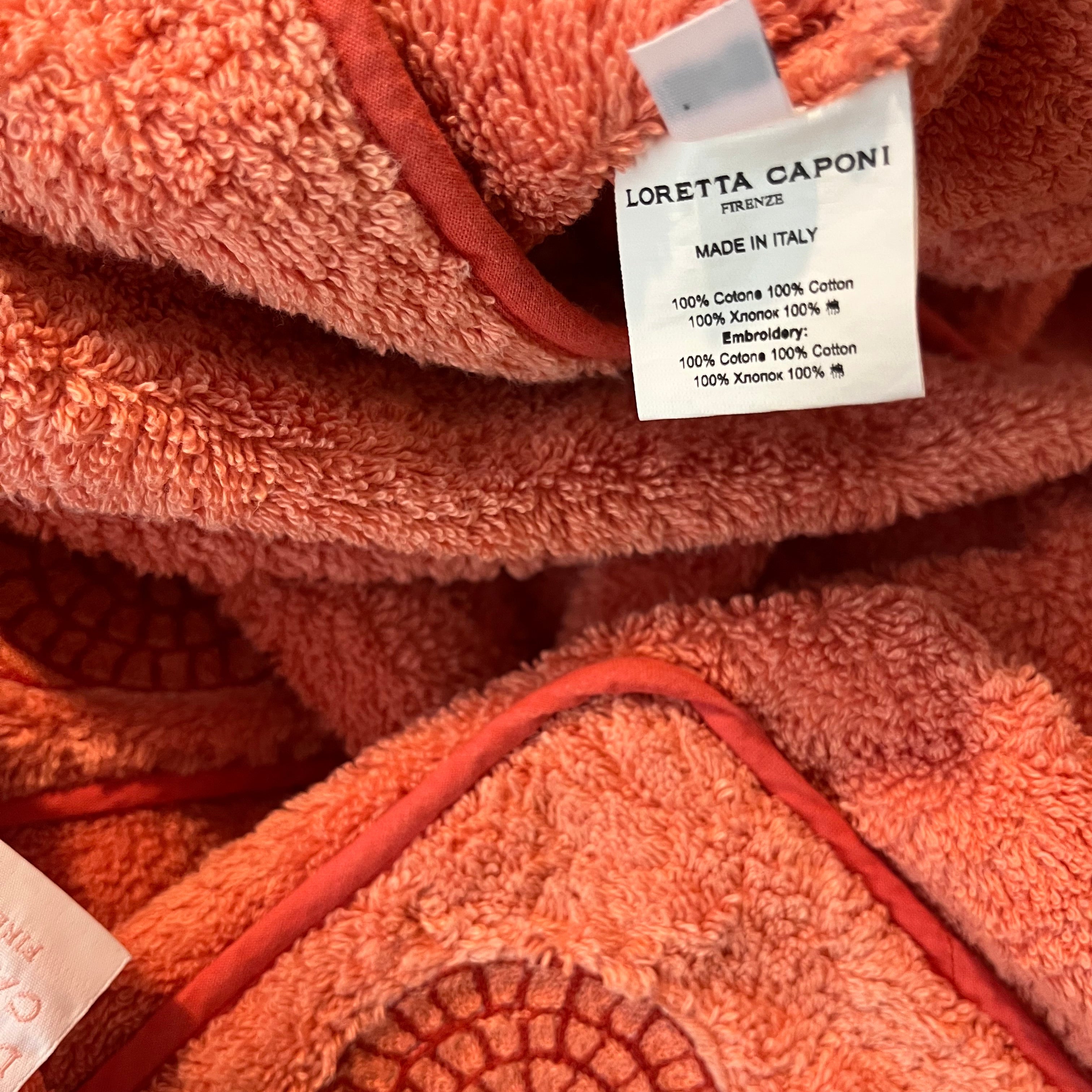 Loretta Caponi VERONICA Cotton Terry Mini Dress in Coral Pink.