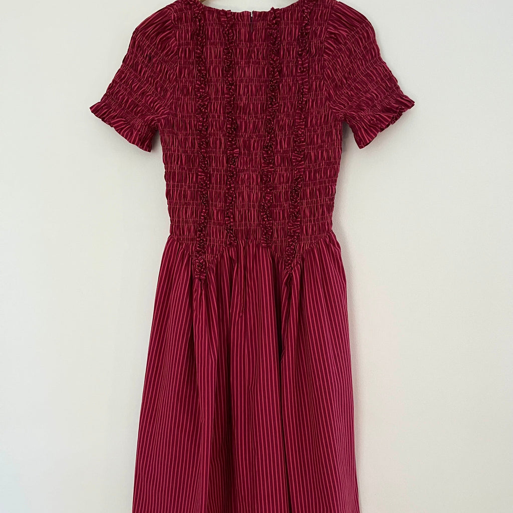 Damson Madder RAPHAELA Ruffle Midi Dress Size 12.