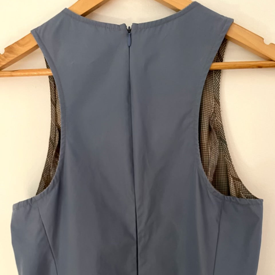 Katharina Lou OLLYROSE Maxi Dress in Green houndstooth & Trench blue Size XL.