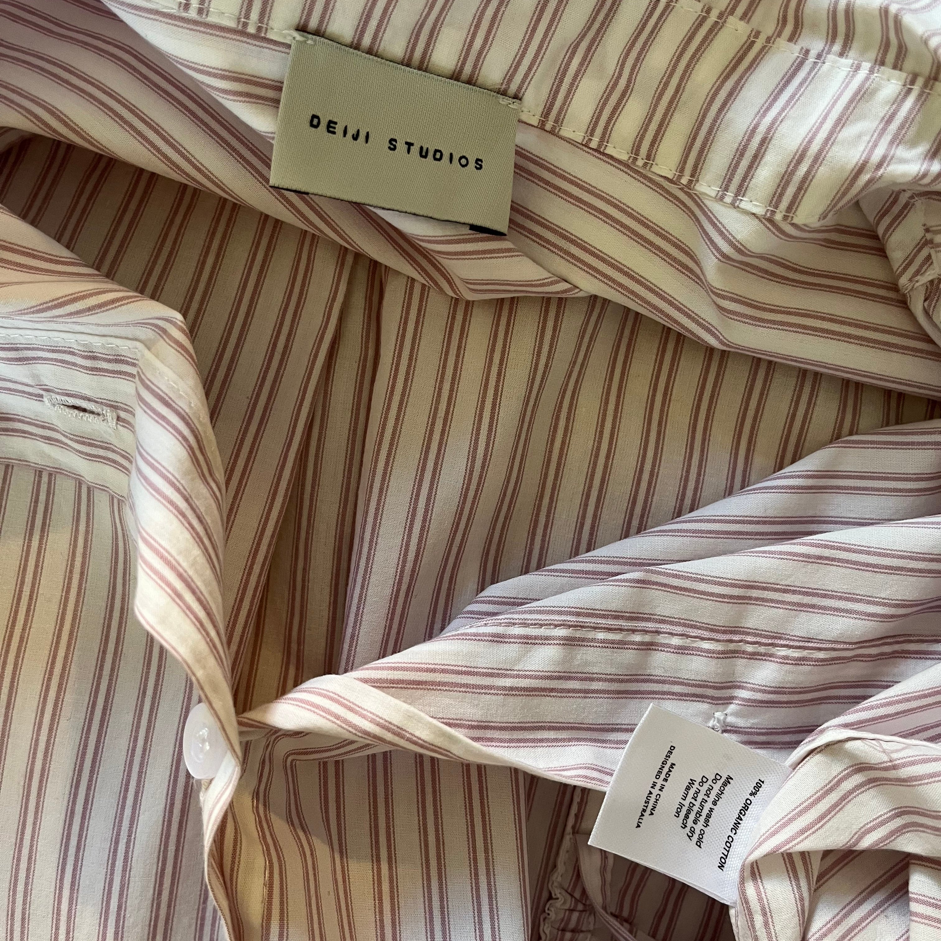 Deiji Studios POCKET Shirt in Musk Stripe Size L.