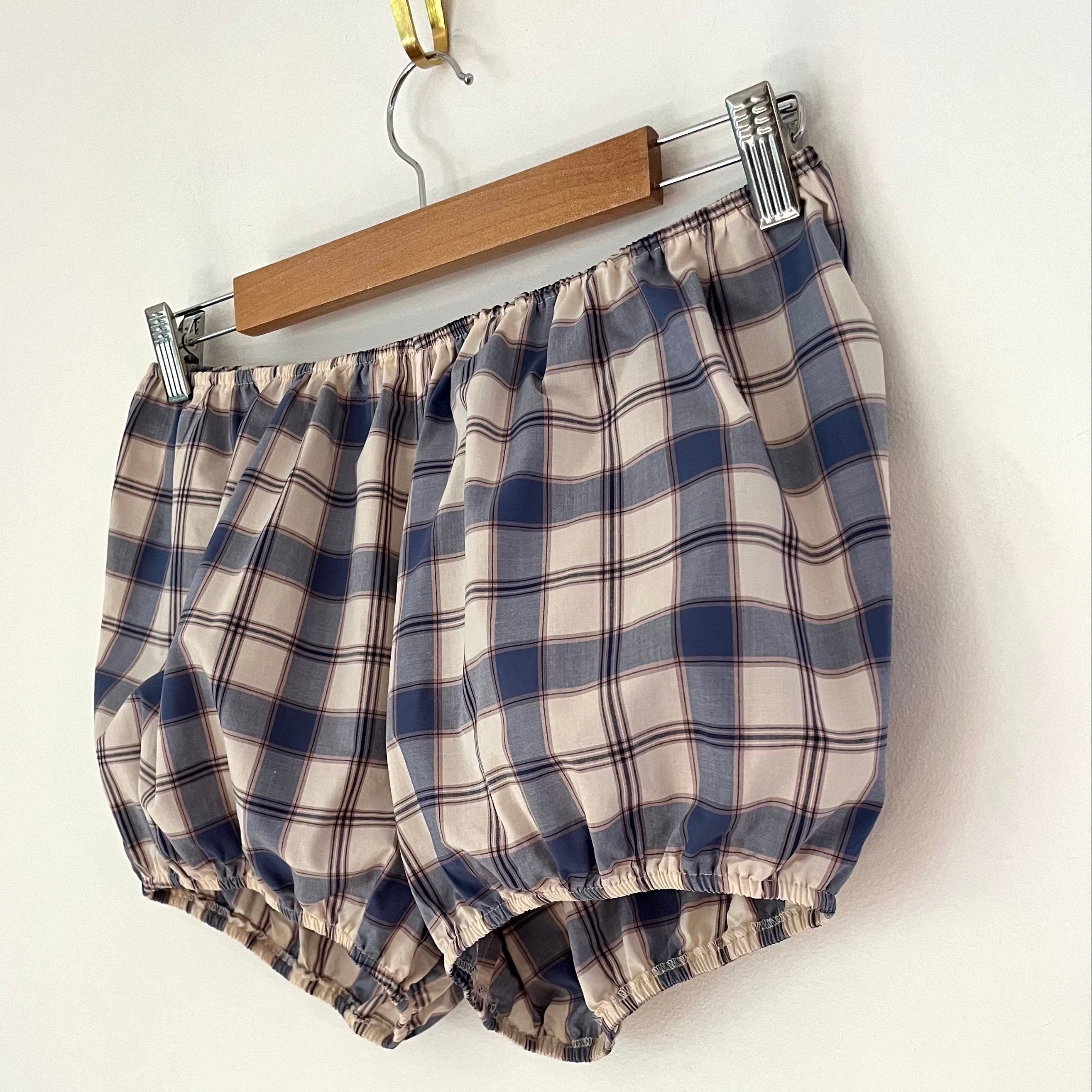 Charlie Beads BABYDOLL Bloomers in Blue Tattersall Size M.