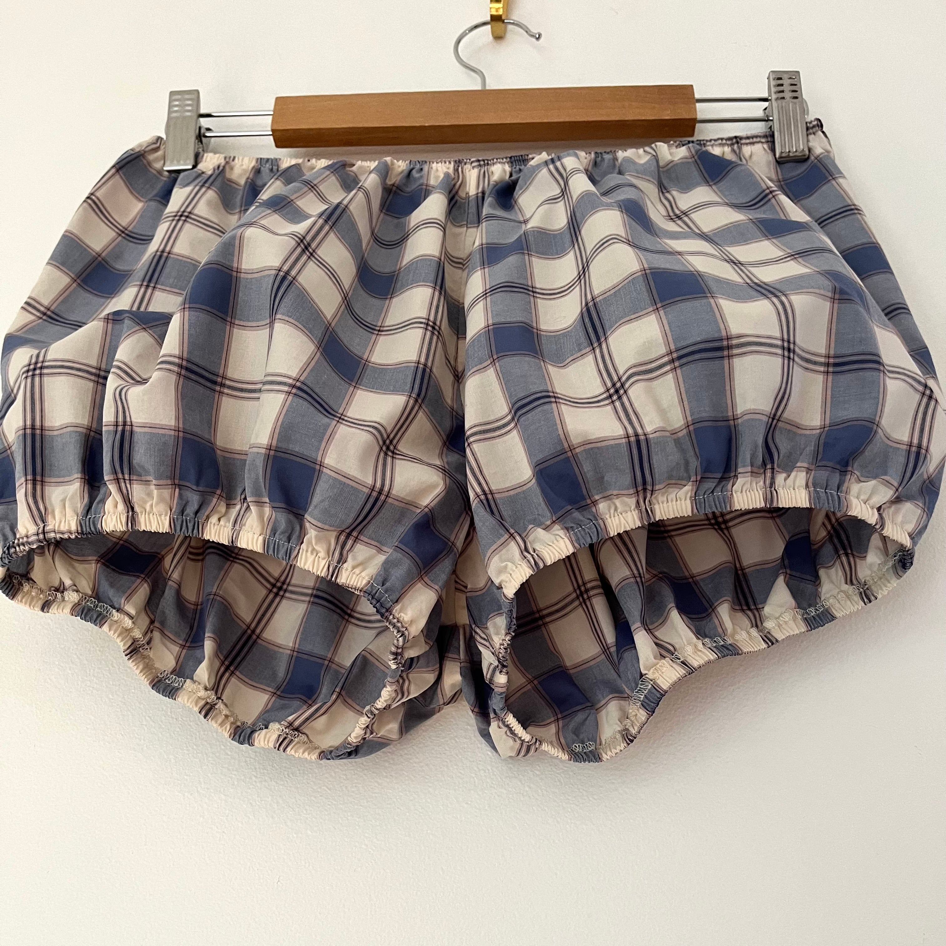 Charlie Beads BABYDOLL Bloomers in Blue Tattersall Size M.