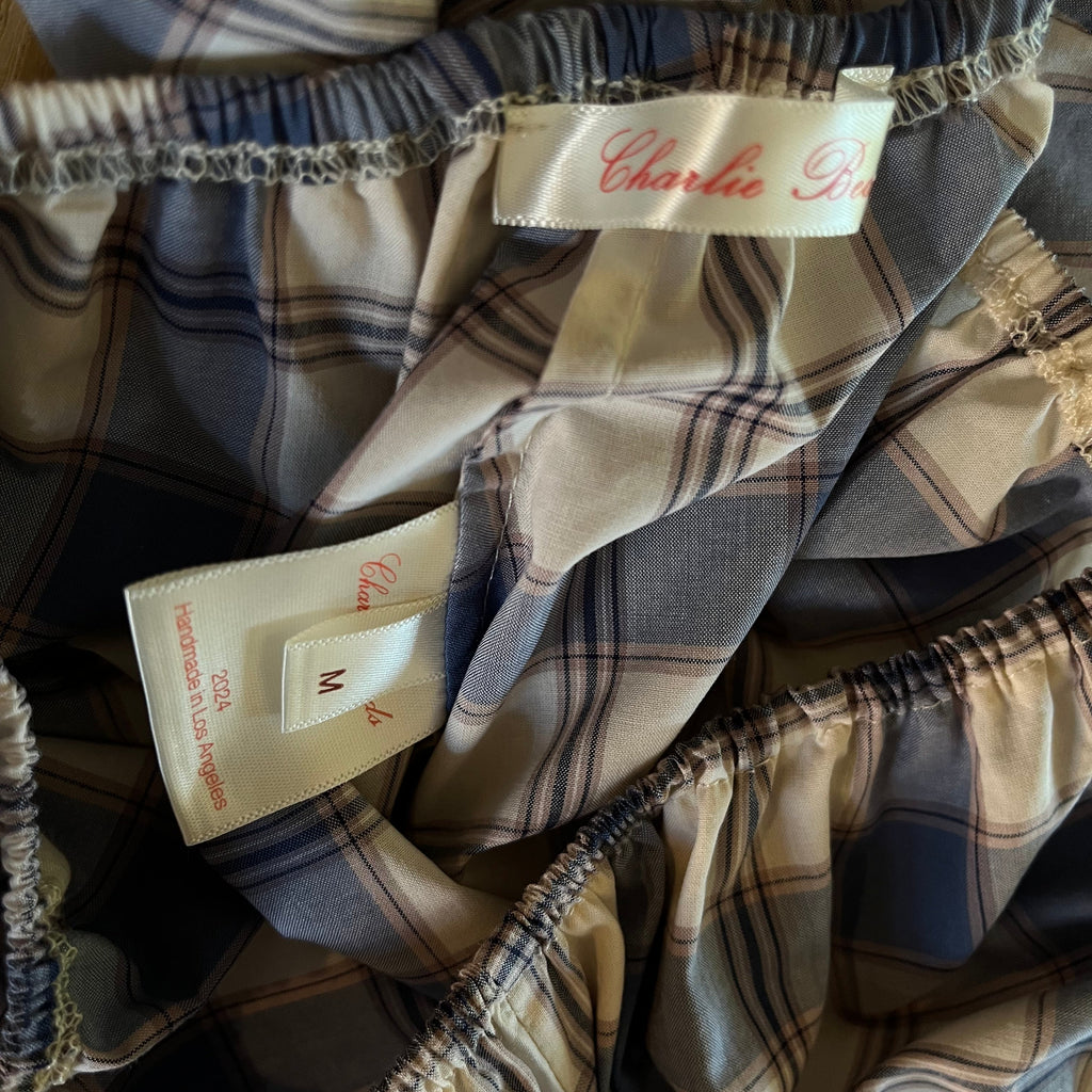 Charlie Beads BABYDOLL Bloomers in Blue Tattersall Size M.