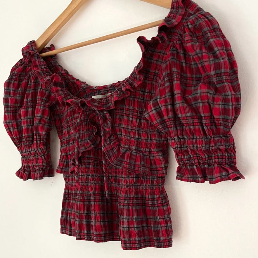 Damson Madder MEGHAN Puff Sleeve Blouse Size 8.
