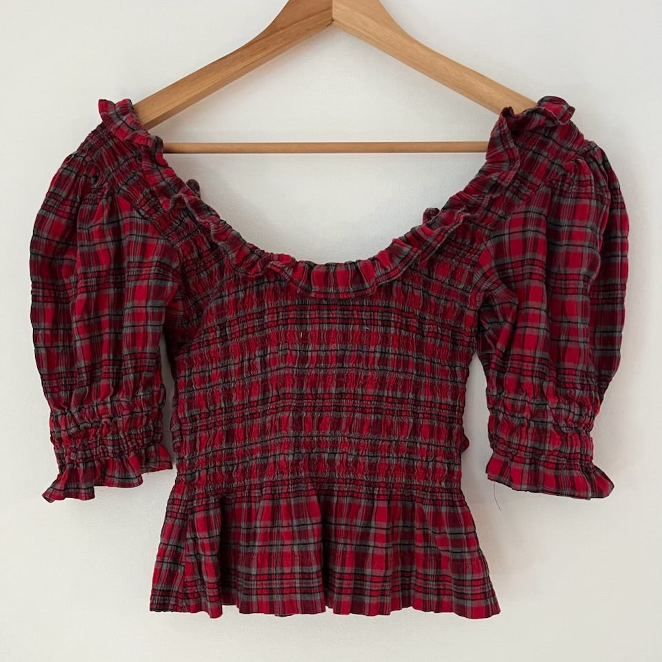 Damson Madder MEGHAN Puff Sleeve Blouse Size 8.