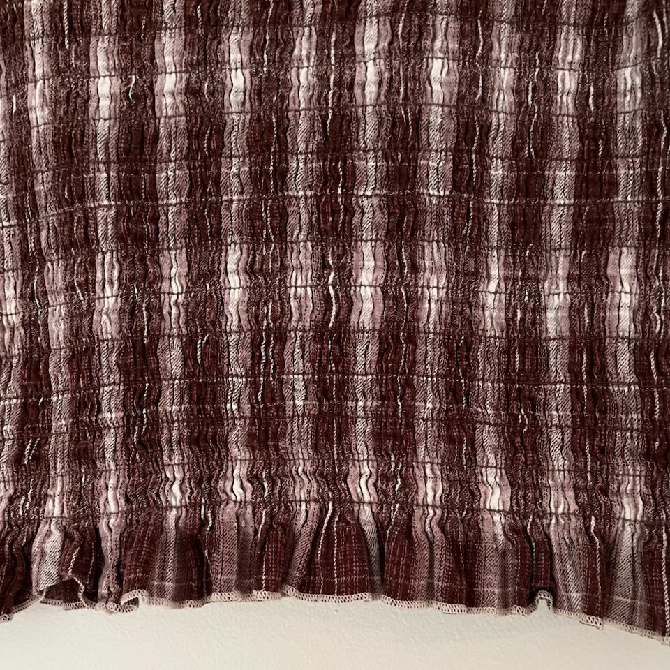 Après Studios CACAO Plaid Ruched Top Size M.