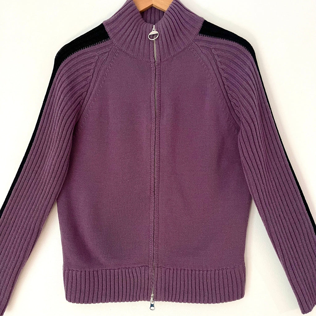 Open YY 2 WAY Zip Track Knit Jacket in Purple Size 2/M.