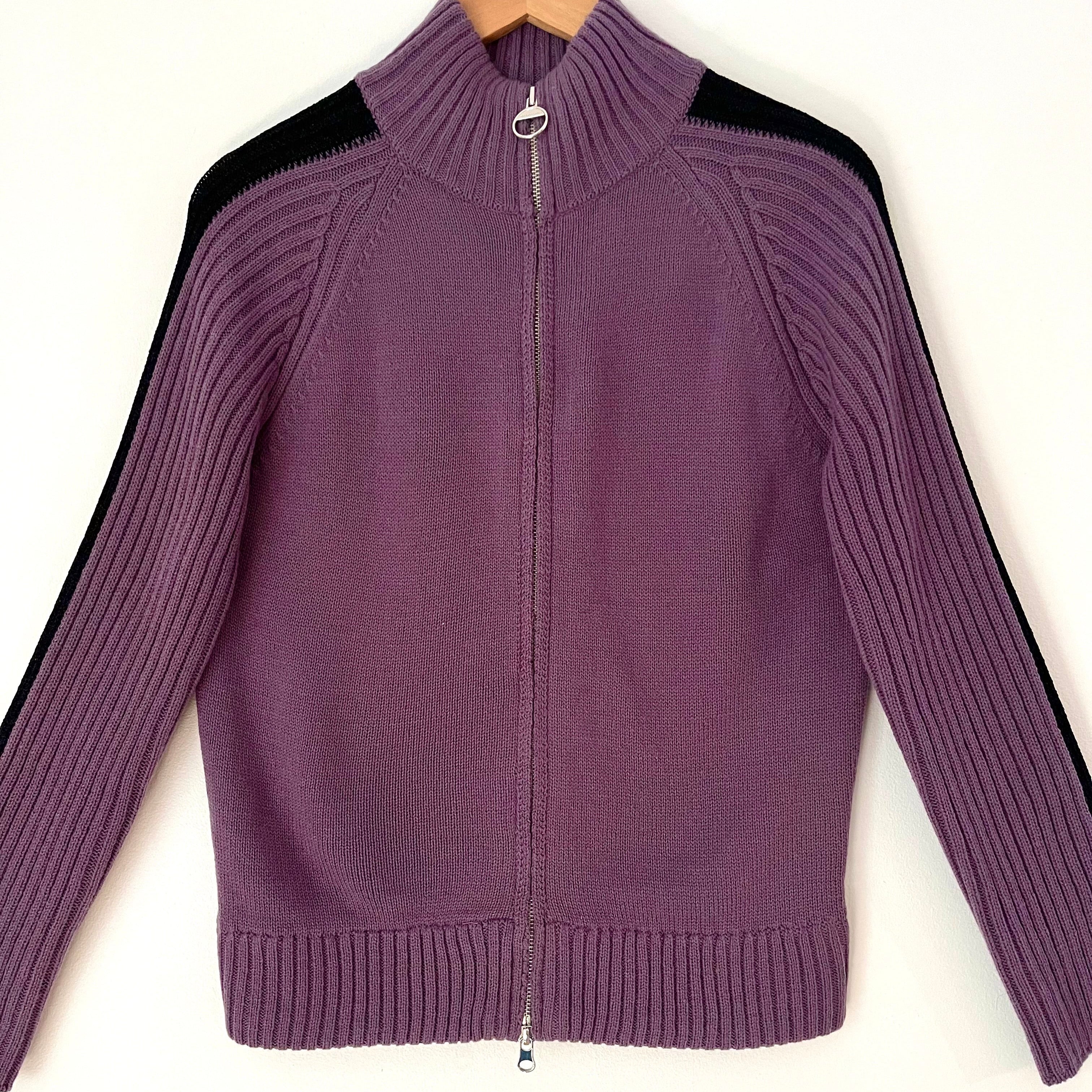 Open YY 2 WAY Zip Track Knit Jacket in Purple Size 2/M.